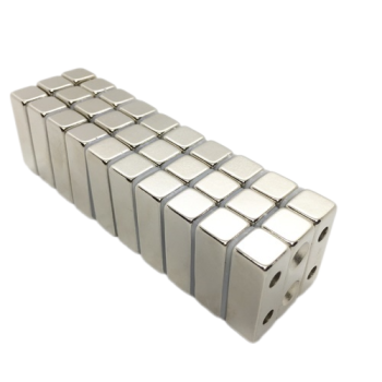 Nam châm L30x10x10mm - Ni - 2 lỗ